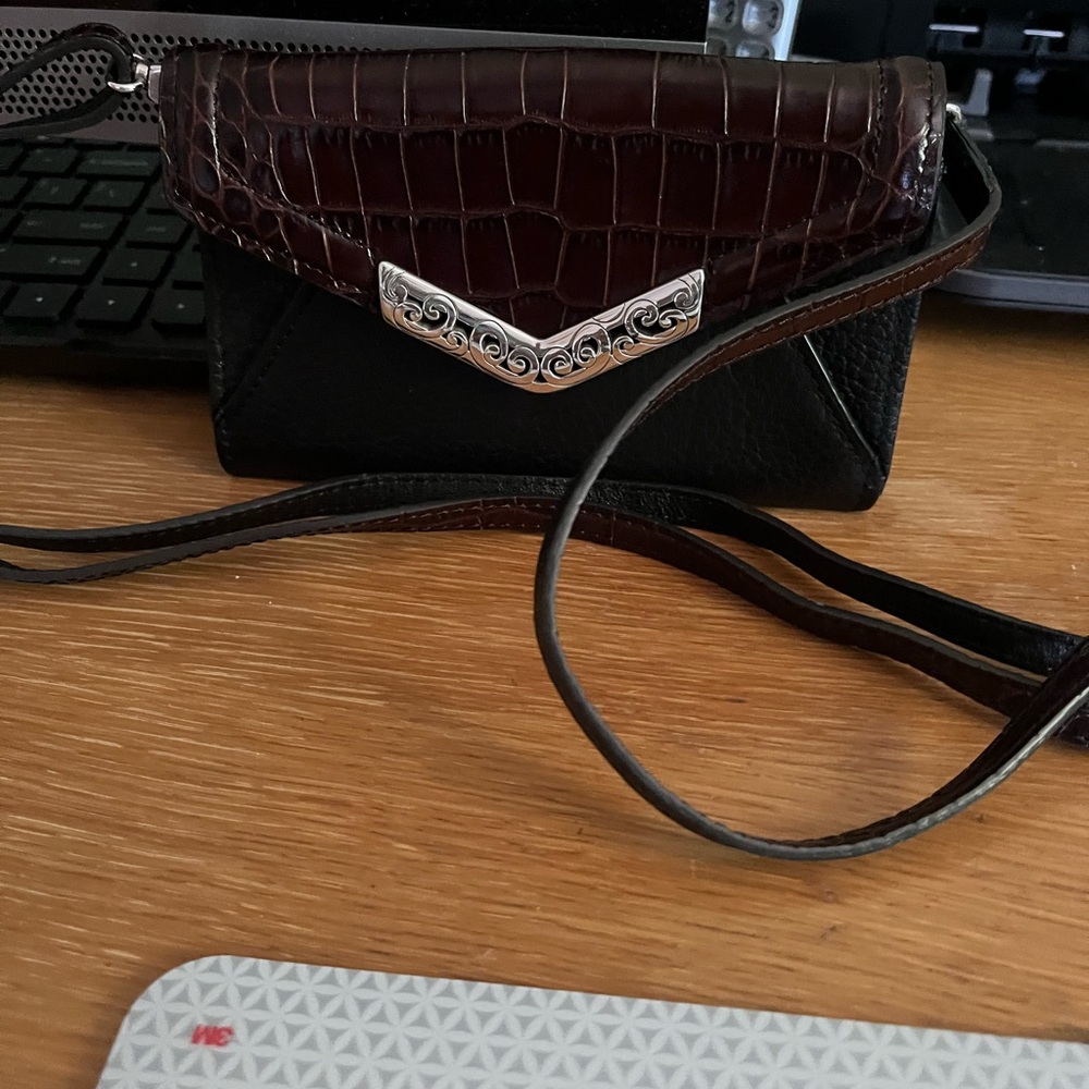 Brighton Brown/Black Envelope Crossbody Purse